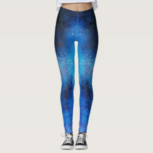 Leggings acuarela abstracta azul