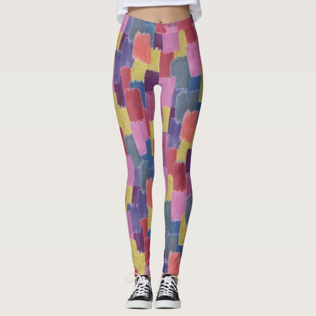Leggings acuarela abstracta: fondo salpicado sin costuras. (Anverso)