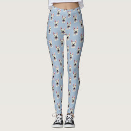 Leggings Acuarela blanca del perro de Staffordshire bull