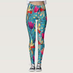 Leggings Acuarela Brillante: Diseño Floral Seamless.