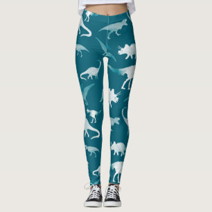 Leggings Acuarela de dinosaurios: Patrón textil