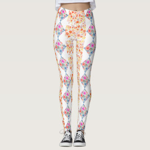 Leggings acuarela de flores silvestres