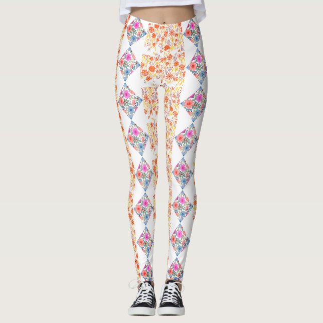 Leggings acuarela de flores silvestres (Anverso)