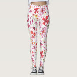 Leggings Acuarela de flores silvestres<br><div class="desc">Flor silvestre brillante y alegre de acuarela y deja la pintura de un jardín demasiado grande. Perfecto para jardineros,  amantes de la naturaleza y floristas.</div>