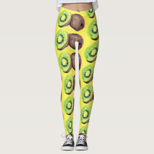 Leggings Acuarela de fruta de Kiwi Color de la comida amari