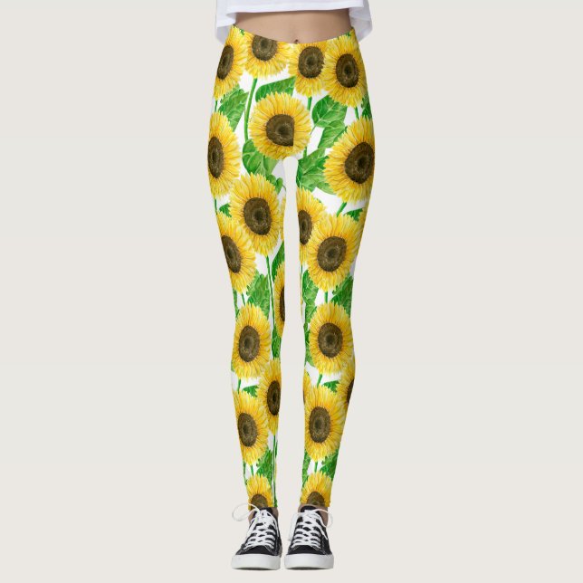 Leggings acuarela de girasoles (Anverso)