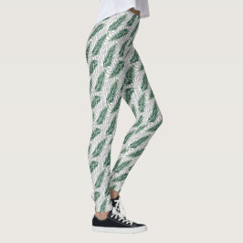 Leggings Acuarela de hojas verdes botánicas