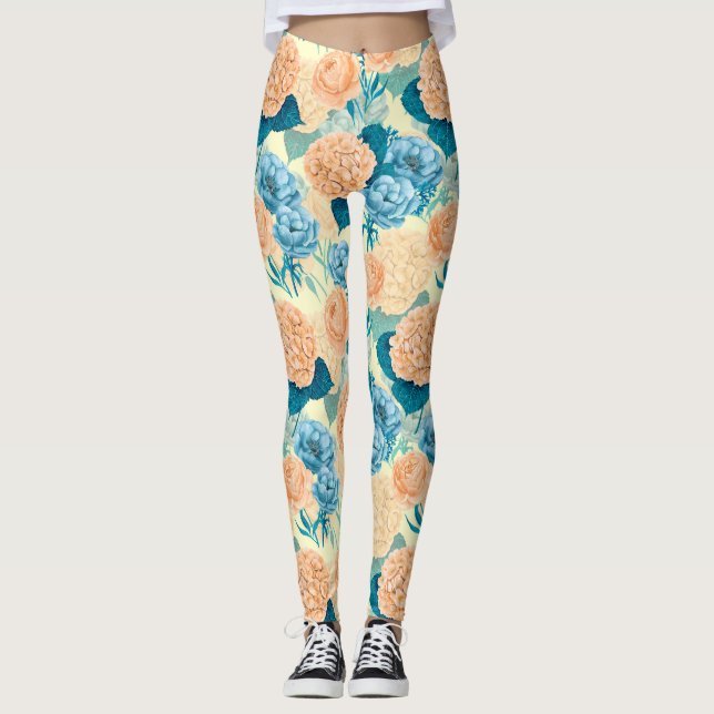 Leggings Acuarela de jardín de primavera (Anverso)