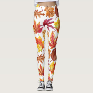 Leggings Acuarela de otoño de composición botánica, perfect