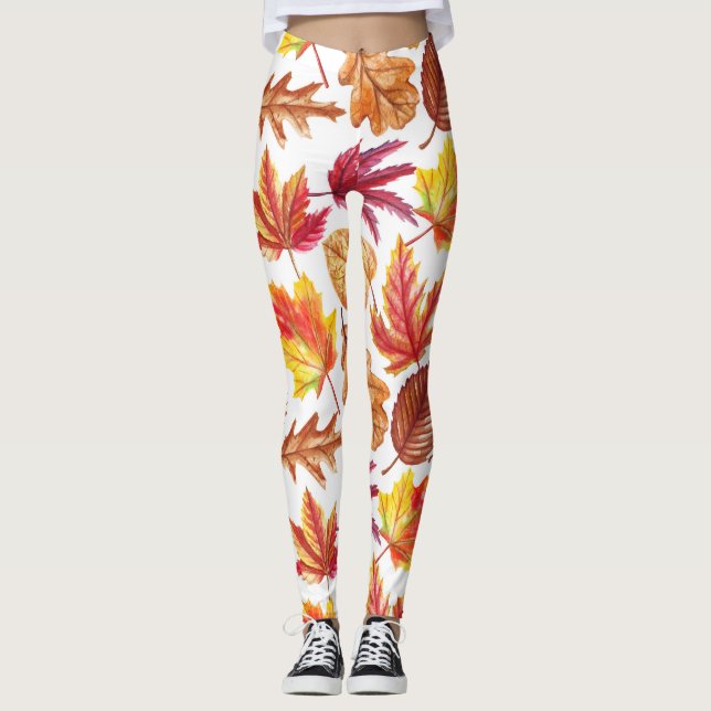 Leggings Acuarela de otoño de composición botánica, perfect (Anverso)