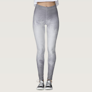 Leggings Acuarela de plata divertida con degradado de naran