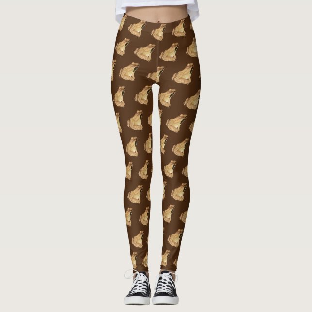 Leggings Acuarela de rana de madera (Anverso)