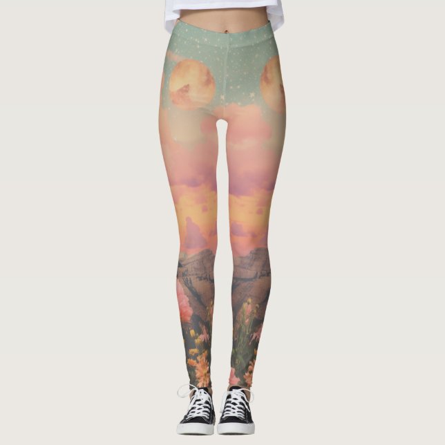 Leggings Acuarela de Rosa del Desierto (Anverso)