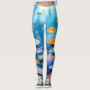 Leggings Acuarela de vibrante arrecife de coral