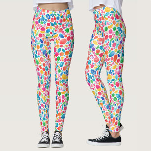 Leggings Acuarela divertida abstracta de lunares de arcoíri