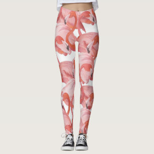 Leggings Acuarela Flamingo: Patrón sin foco