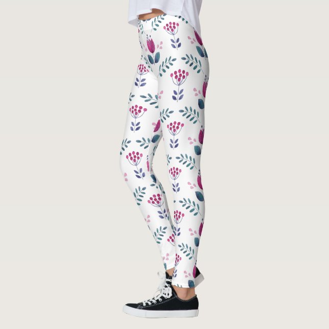 Leggings Acuarela Floral Diseño rosa (Izquierda)