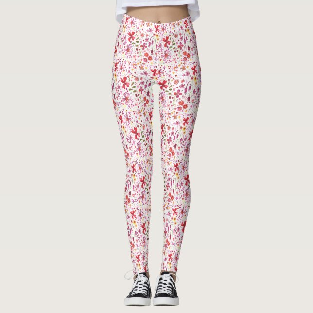 Leggings Acuarela floral moderna (Anverso)