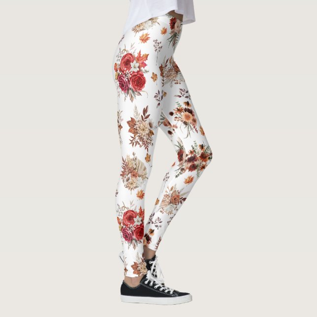 Leggings acuarela floral otoño botánico otoño moda (Derecha)