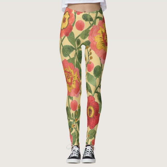 Leggings Acuarela floral retro: elegancia inmadura (Anverso)