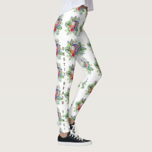 Leggings Acuarela Floral Tropical Exótica Hora de Playa