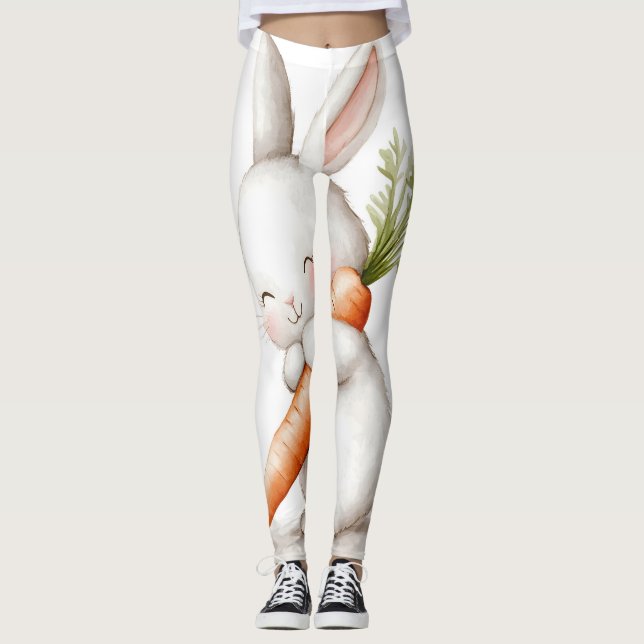 Leggings Acuarela Fluffy Bunny Carrot Love (Anverso)