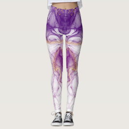 Leggings Acuarela Fondo púrpura con Relieves metalizados do