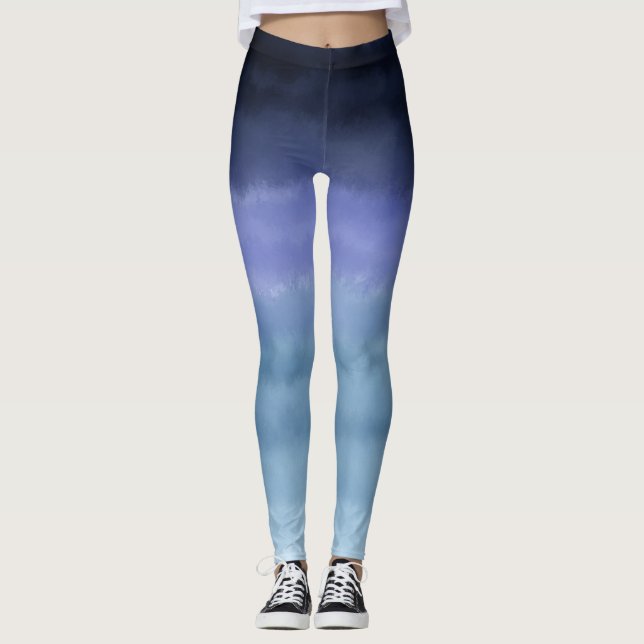Leggings Acuarela morada azul moderna (Anverso)