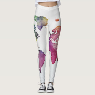 Leggings Acuarela multicolora blanca de las polainas del