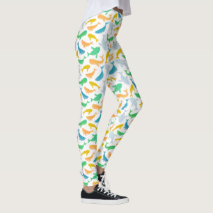 Leggings Acuarela náutica de ballenas del océano Pacífico