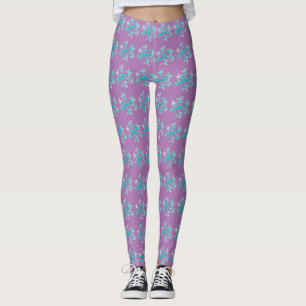 Leggings Acuarela Snowflake Blue Purple WinLeggings