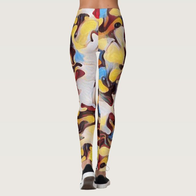 Leggings acuarelas Resumen de arte digital (Reverso)