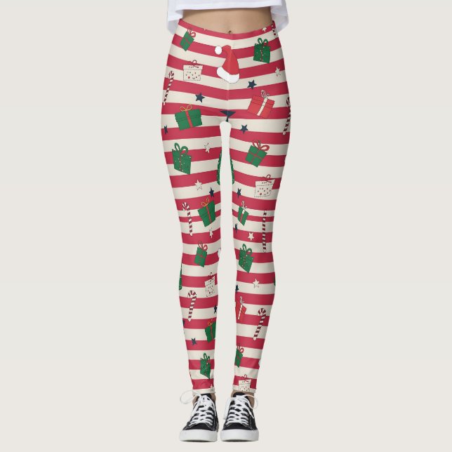 Leggings AD 001 - patrón digital de Navidad (Anverso)