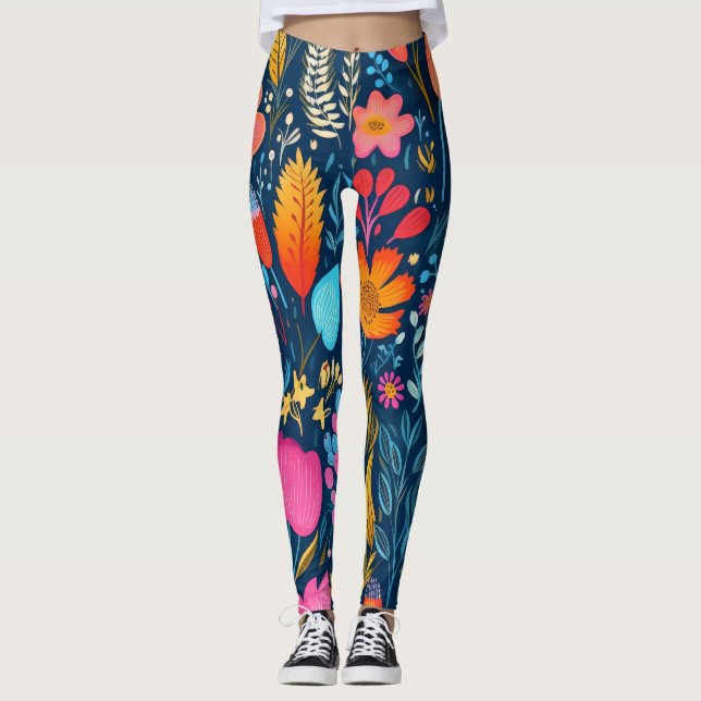 Leggings AD 010 - Patrón digital floral (Anverso)