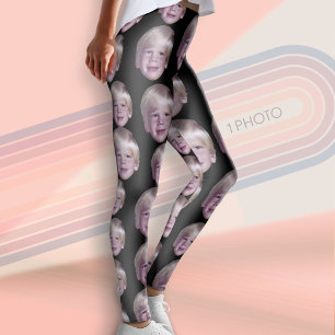 Leggings Add 1 Floating Head Photo - Random Pattern black