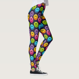 Leggings "Adorable Colección de patrones de Emoji sonriente