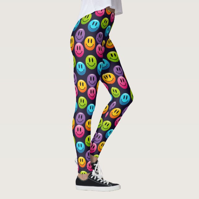 Leggings "Adorable Colección de patrones de Emoji sonriente (Derecha)
