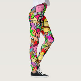 Leggings Adorable dibujo de personalizado kawaii patrón col