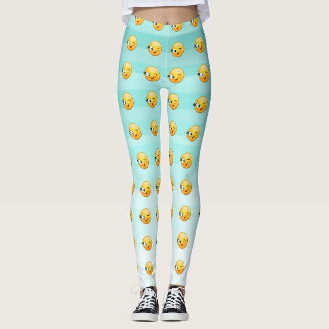 Leggings Adorable Emoji Winking Face-Be feliz siempre (Anverso)