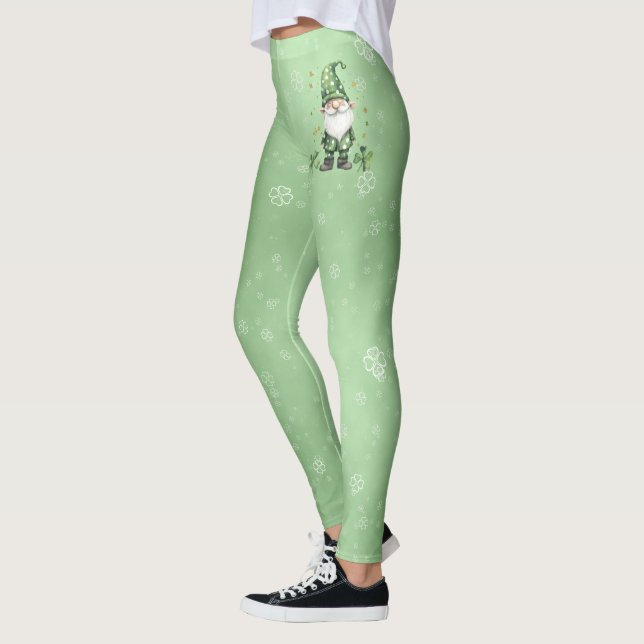 Leggings Adorable Green St. Patrick's Day Gnomes (Izquierda)