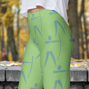 Leggings Adorable Patrón de tiro con arco de mujeres verdes