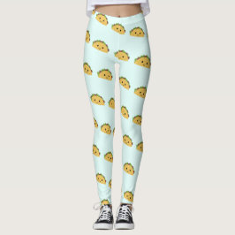 Leggings Adorable sonriente kawaii taco