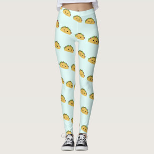 Leggings Adorable sonriente kawaii taco