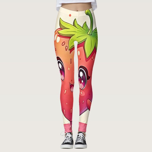 Leggings Adorable Strawberry Love Design (Anverso)