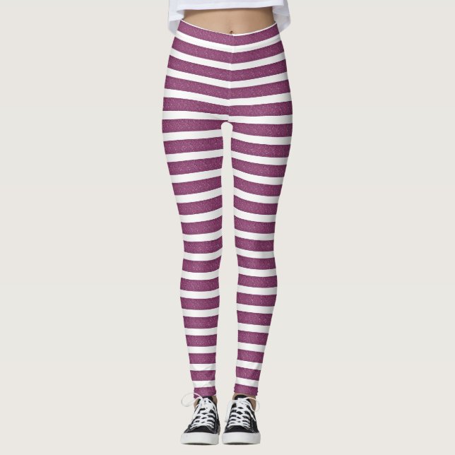 Leggings Adorable y brillante con rayas (Anverso)