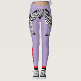 Leggings Adorable zebra Purple background Cute Girly
