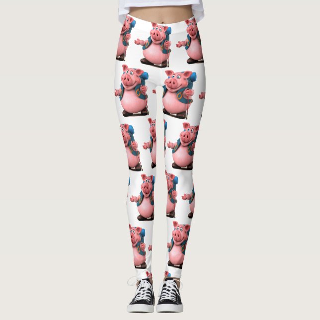 Leggings Adorables 3D Universe Pig BackPacker (Anverso)