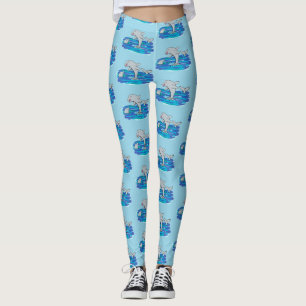 Leggings Adorables delfines felices ilustracion personaliza