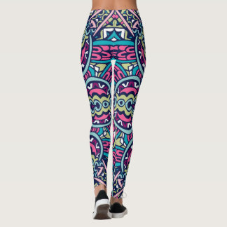 Leggings Adorables Estilo bohemio Azul rosa y Verde