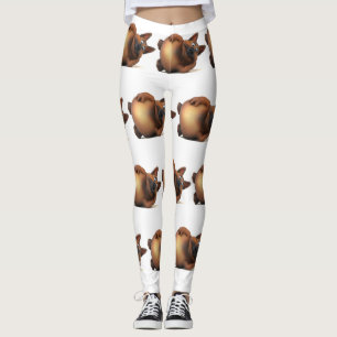 Leggings Adorables Perro travieso del universo 3D que yacen